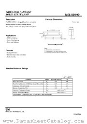 MSL-824HG1 datasheet pdf Unity Opto Technology