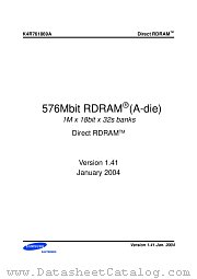 K4R761869A-FCT9 datasheet pdf Samsung Electronic