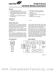 HT3810B datasheet pdf Holtek Semiconductor