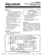 MT88E43AE datasheet pdf Zarlink Semiconductor