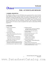 W39L040T-70J datasheet pdf Winbond Electronics