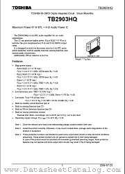 TB2903HQ datasheet pdf TOSHIBA