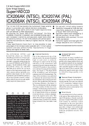 ICX206 datasheet pdf SONY