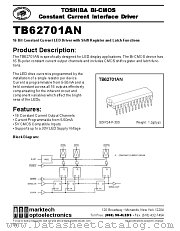TB62701 datasheet pdf TOSHIBA