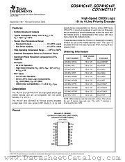 CD74HC147ME4 datasheet pdf Texas Instruments
