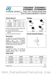 STP20NM505 datasheet pdf ST Microelectronics