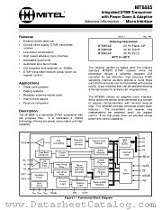 MT8885AP datasheet pdf Mitel Semiconductor