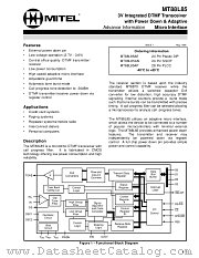 MT88L85AP datasheet pdf Mitel Semiconductor