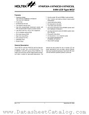 HT49C30-1 datasheet pdf Holtek Semiconductor