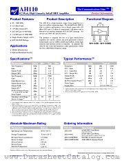AH110 datasheet pdf WJ Communications
