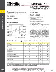 HMC457QS16G datasheet pdf Hittite Microwave Corporation