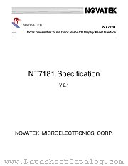 NT7181F datasheet pdf Novatek