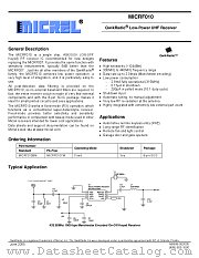 MICRF010YM datasheet pdf Micrel Semiconductor