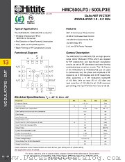 HMC500LP3E datasheet pdf Hittite Microwave Corporation
