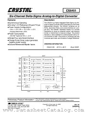 CS5451-BS datasheet pdf Crystal Semiconductor Corporation