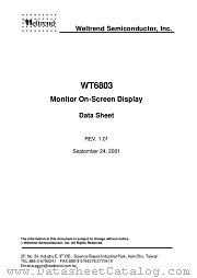 WT6803 datasheet pdf Weltrend Semiconductor