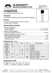 HA8050 datasheet pdf Hi-Sincerity Microelectronics