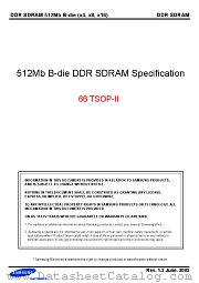 K4H511638B-TC/LB0 datasheet pdf Samsung Electronic