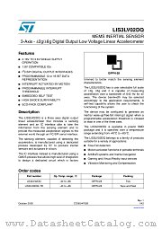LIS3LV02DQ-TR datasheet pdf ST Microelectronics