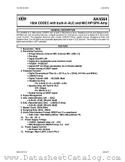 AKD4564 datasheet pdf Asahi Kasei Microsystems