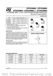 STF22NM60 datasheet pdf ST Microelectronics