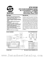 STK12C68-5K25I datasheet pdf SIMTEK