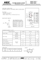 KRC107 datasheet pdf Korea Electronics (KEC)