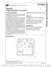 LMX3162VBH datasheet pdf National Semiconductor