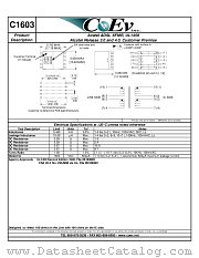 C1603 datasheet pdf CoEv Inc