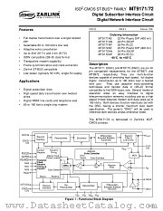 MT9172AE datasheet pdf Zarlink Semiconductor