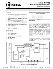 MT9160AE datasheet pdf Mitel Semiconductor