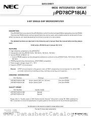 UPD78CP18GFA-3BE datasheet pdf NEC