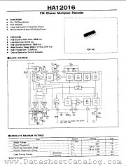 HA12016 datasheet pdf Hitachi Semiconductor