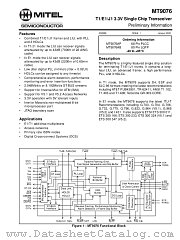 MT9076AB datasheet pdf Mitel Semiconductor