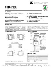 CAT24FC16ZD4ITE13REV-F datasheet pdf Catalyst Semiconductor