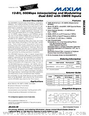 MAX5894 datasheet pdf MAXIM - Dallas Semiconductor