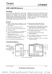 U3741BM-M3FL datasheet pdf TEMIC