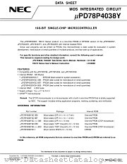 UPD78P4038YGC datasheet pdf NEC