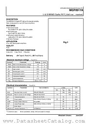 MGF0917A datasheet pdf Mitsubishi Electric Corporation