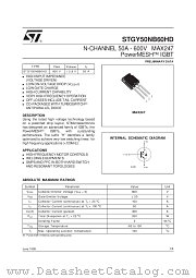 STGY50NB60 datasheet pdf ST Microelectronics