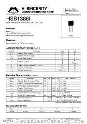 HSB1386I datasheet pdf Hi-Sincerity Microelectronics