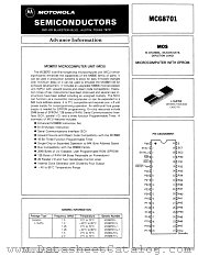 MC68701 datasheet pdf Motorola