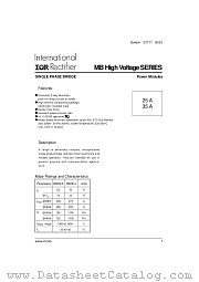 26MB160 datasheet pdf International Rectifier