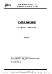 EM78P5842 datasheet pdf ELAN Microelectronics
