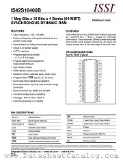 IS42S16400B-7T datasheet pdf Integrated Silicon Solution Inc