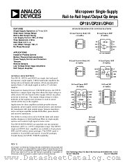 OP291GP datasheet pdf Analog Devices