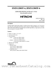 HM5113805FLTD-6 datasheet pdf Hitachi Semiconductor
