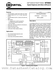MT9092AP datasheet pdf Mitel Semiconductor