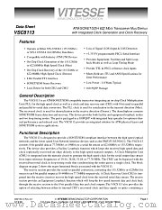 VSC8113 datasheet pdf Vitesse Semiconductor Corporation