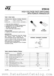 STBV45-AP datasheet pdf ST Microelectronics